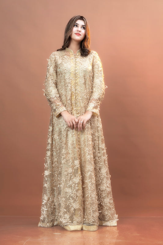 Champagne Net Gown